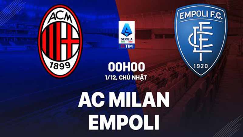 Nhận định trận đấu AC Milan vs Empoli ngày 1/12 vào lúc 00h00